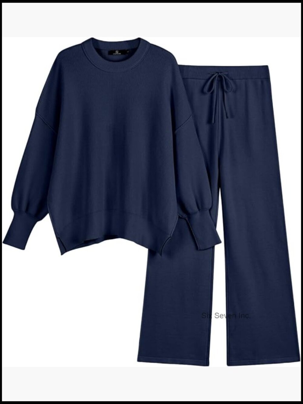 Oversized Knit Pullover & Wide Leg Pants Lounge Set 2 Piece